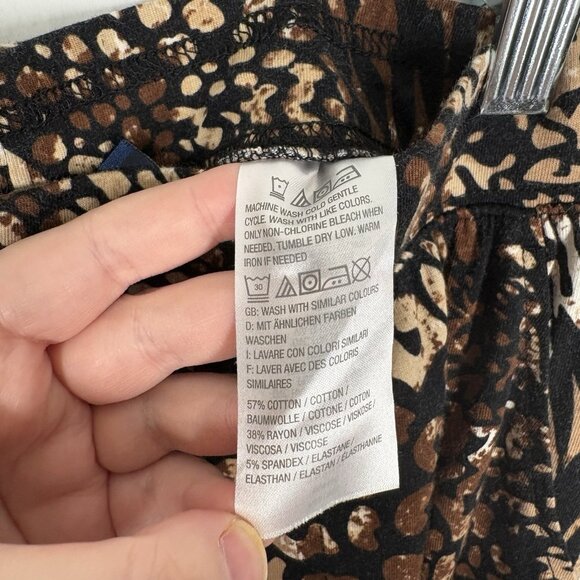 Denim & Co Beach Women XXS Animal Print Pull-On Wide Leg Pants With Side Slits - Picture 10 of 11